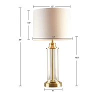 Clarity Glass Cylinder Table Lamp Set Of 2