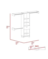 Calveston 1-Drawer 4-Shelf Closet System Black Wengue