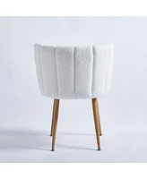 White Dining Chairs(Set Of 2) With Wood Legs