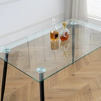 Streamdale Furniture Glass Dining Table with Metal Legs