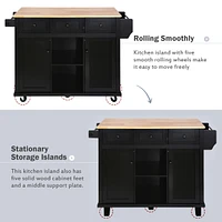 Multifunctional Kitchen Cart with Storage and Wheels