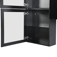 High Gloss Tv Stand with Wall Mounted Cabinets