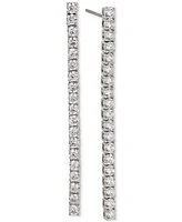 Eliot Danori Silver-Tone Cubic Zirconia Linear Drop Earrings, Created for Macy's