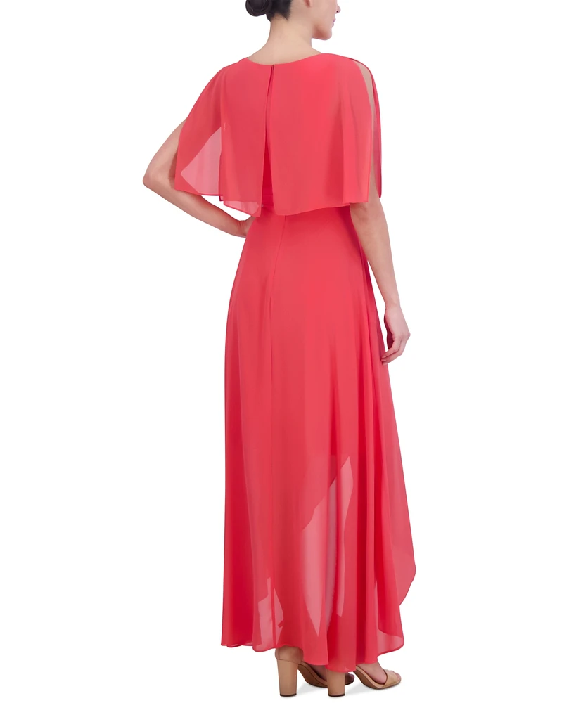 Jessica Howard Petite Split-Sleeve High-Low Maxi Dress