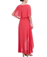 Jessica Howard Petite Split-Sleeve High-Low Maxi Dress