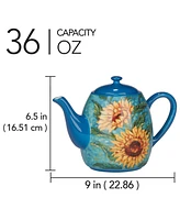 Certified International Golden Sunflowers Teapot