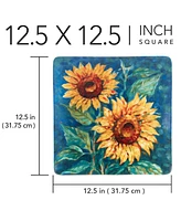 Certified International Golden Sunflowers Square Platter