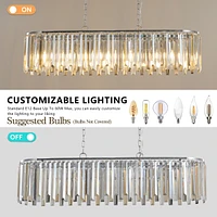 Streamdale Furniture Modern Oval Crystal Ceiling Chandelier Luxury Home Decor Light Fixture