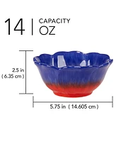 Certified International Poppy 3-d Flower Set of 4 Ice Cream Bowls