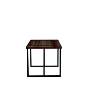 55" Rustic Industrial Mdf Walnut Dining Table