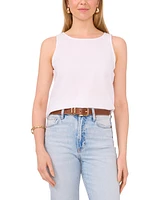 Vince Camuto Women's Linen-Blend Crewneck Sleeveless Tank Top