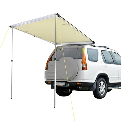 Yescom 4.6x6.6' Car Side Awning Rooftop Pull Out Tent Shelter Sun Shade Suv Outdoor Camping Beige