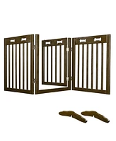 Yescom 60"x24" 3 Panel Folding Pet Gate Wooden Dog Fence Baby Safety Gate Playpen Barrier 2 Feet