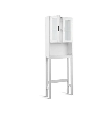 Slickblue Wooden over the toilet Storage Cabinet with Tower Rack