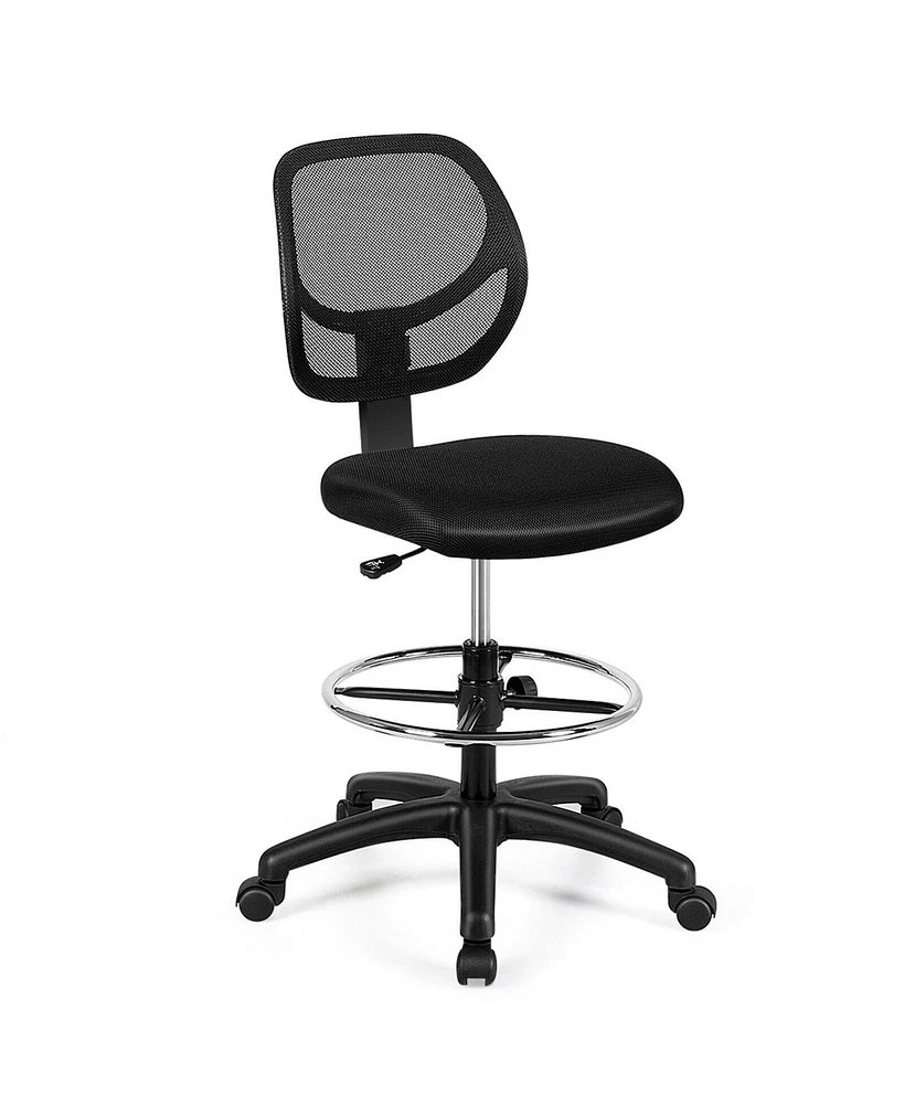 Slickblue Adjustable Height Mid Back Mesh Drafting Office Chair