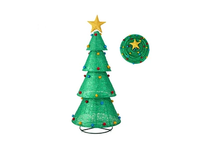 Slickblue Pop-Up Christmas Tree with 200 Warm White Led Lights for Indoors & Outdoors