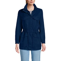 Lands' End Women's Cotton Hooded Jacket with Cargo Pockets