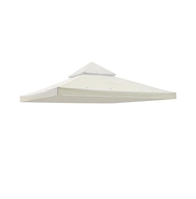 Yescom 117"x117" Canopy Top Replacement Y00397T07 Ivory for Smaller 10'x10' Dual-Tier Gazebo Cover Patio Garden Outdoor