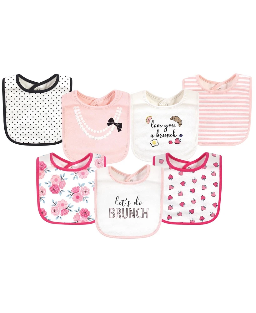 Little Treasure Baby Girl Cotton Bibs, Love Brunch, One Size