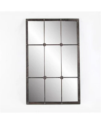 Winsome House Luxen Home 37.75in. H Metal Window Frame Wall Mirror