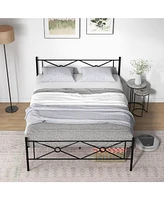 Slickblue Metal Platform Bed Frame with Headboard and Footboard