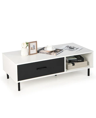 Slickblue Modern 2-Tier Coffee Table Accent Cocktail Table with Storage