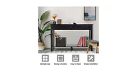 Slickblue Console Sofa Side Accent Table with Drawer Shelf-Black