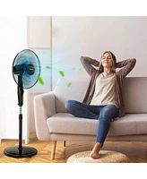 Slickblue 16 Inches Adjustable Height Fan with Quiet Oscillating Stand for Home and Office