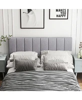 Slickblue Linen Upholstered Headboard with Solid Wood Legs and Adjustable Width