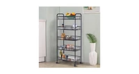 Slickblue 5 Tier Storage Rack Trolley Cart-Black