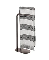 mDesign Tall Stainless Freestanding 2-Tier Towel Rack Holder Stand