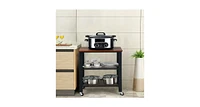 Slickblue 3-Tier Kitchen Utility Industrial Cart with Storage