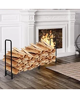 Slickblue 8 Feet Outdoor Steel Firewood Log Rack