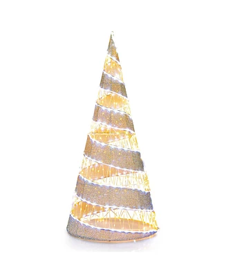 Slickblue 5 Feet Pre-lit Christmas Cone Tree with 300 Warm White and 250 Cold White Led Lights