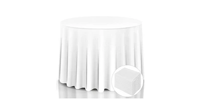Slickblue 10 pcs 90" Home Restaurant Polyester Round Tablecloth-White