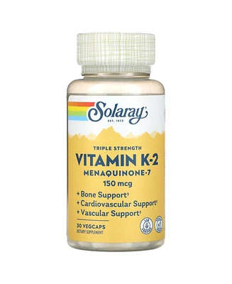 Solaray Triple Strength Vitamin K-2 Menaquinone-7 150 mcg - 30 VegCaps