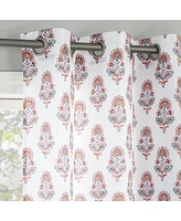 Avie Global Medallion Semi-Sheer Grommet Curtain Panel