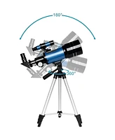 Sugift Telescope 70mm Aperture 400mm Az Mount Telescope with Stand and Phone Adapter for Kids