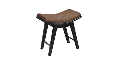 Slickblue Modern Dressing Makeup Stool with Concave Seat Rubberwood Legs