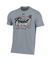 Unisex Under Armour Heather Gray South Carolina Gamecocks 2024 Ncaa Women's Basketball Tournament March Madness Final Four Locker Room T-Shirt