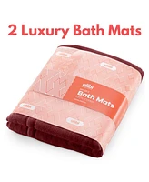 Soft & Absorbent Luxury Cotton Bath Mat 24" x 17" - 2 Pack
