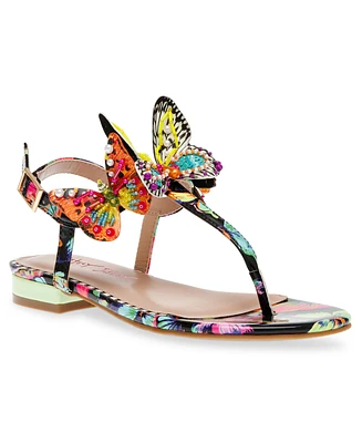 Betsey Johnson Dacie T-thong Sandal with Butterfly Details