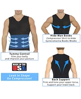 Instaslim Men's Power Mesh Compression Sleeveless V-Neck Shirt