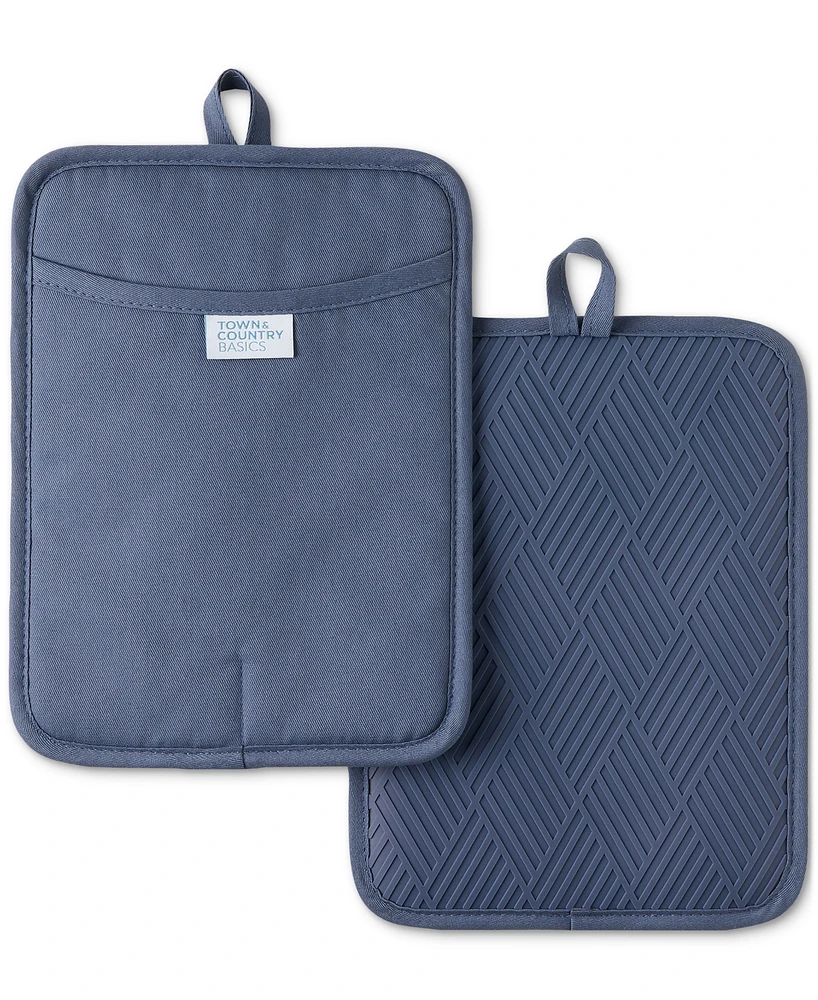 Town & Country Living Basics Silicone Basketweave Pot Holders, Set of 2
