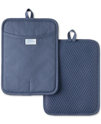 Town & Country Living Basics Silicone Basketweave Pot Holders, Set of 2