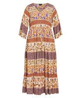 City Chic Women's Endless Sun Border Maxi Dress