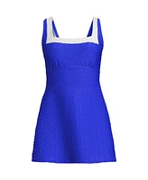 Lands' End Plus Texture Square Neck Mini Swim Dress