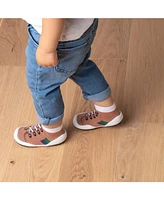 Komuello Infant Boys Breathable Washable Non-Slip Sock Shoes Runner - Brown
