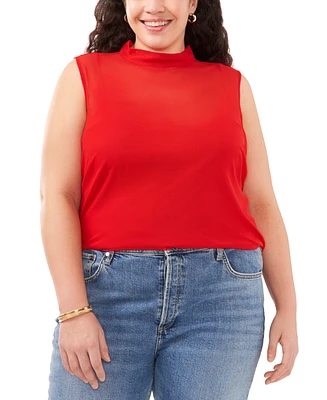 Vince Camuto Plus Size Sleeveless Mock-Neck Top