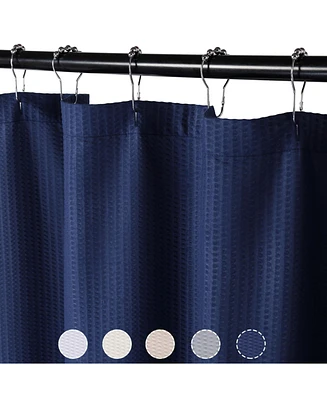 Caromio Soft Embossed Seersucker Microfiber Fabric Shower Curtain or Liner